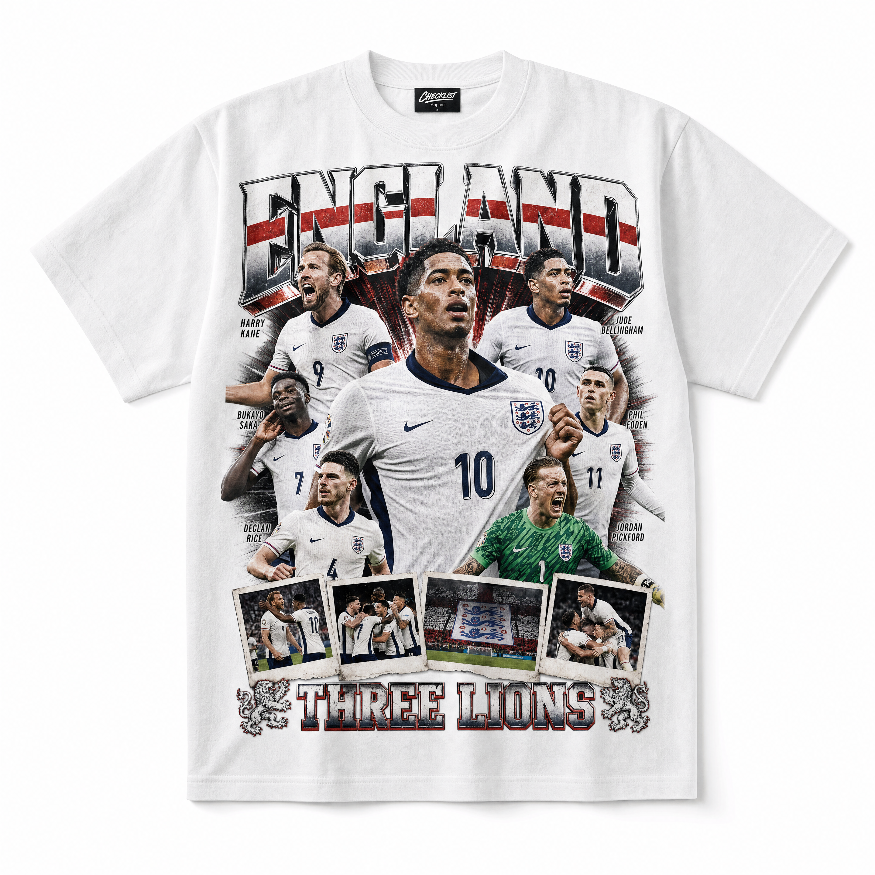 England Three Lions World Cup 2026 Tee - White