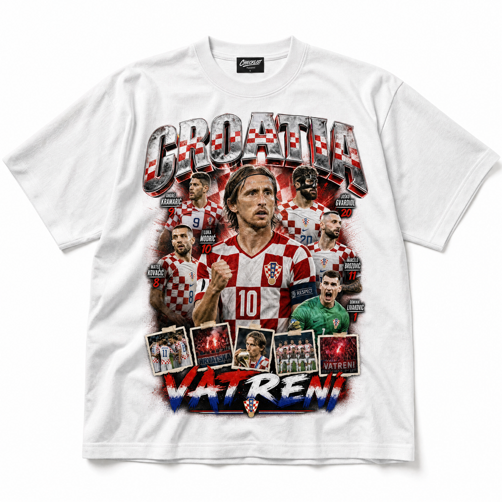 Croatia Vatreni World Cup 2026 Tee - White