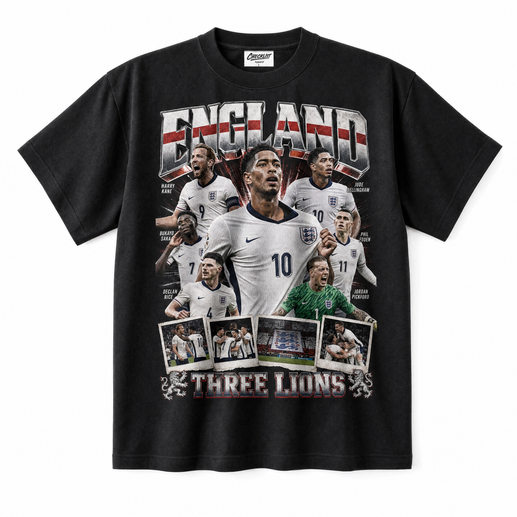 England Three Lions World Cup 2026 Tee - Black