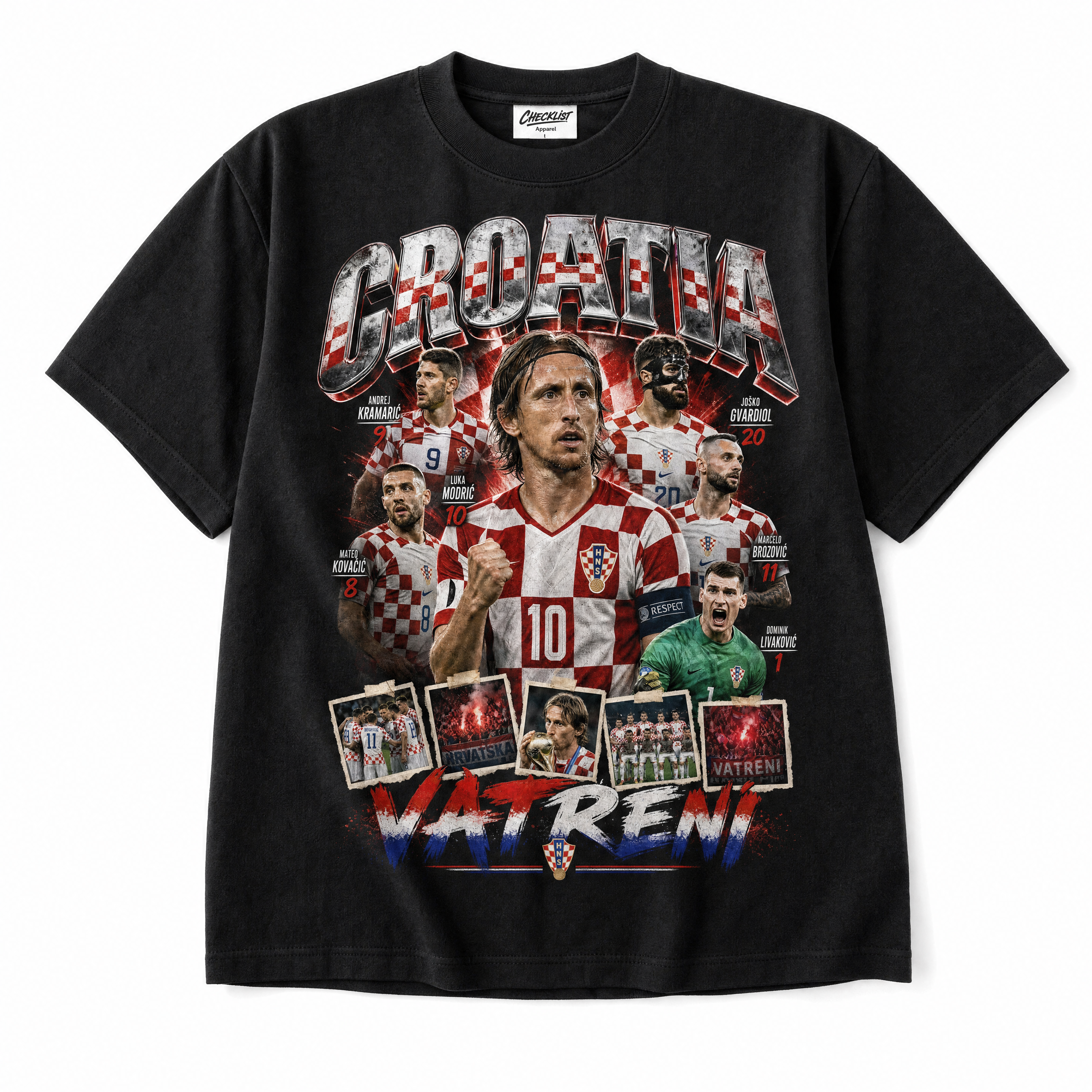 Croatia Vatreni World Cup 2026 Tee - Black